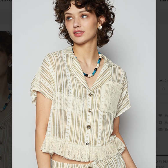 POL “ Lynnfield  “ POL V-Neck Textured Woven Top Jacket and Pants 2 Piece Set 10 - Picture 3 of 9